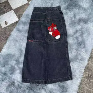 2025 Spring American Hiphop Hip Hop Fashion Brand Straight Jeans Loose-Fitting Wide-Leg Trousers