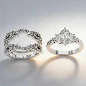 Aossio Exquisite Luxury Ringset. Perfect for Engagement & Special Occasions. Unmatched Beauty & Timeless Elegance