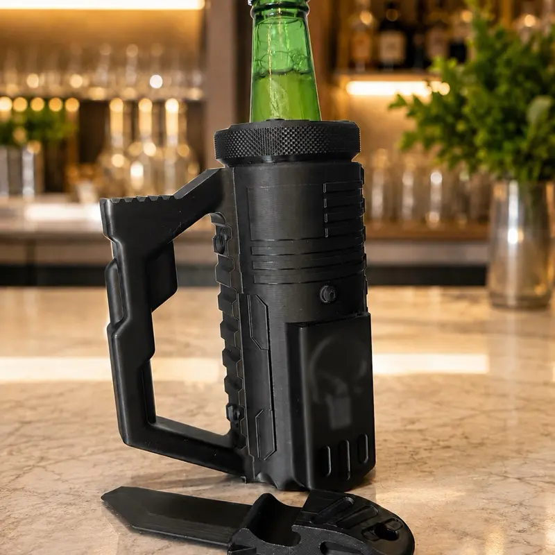 Tactical Bottle Holder with Handle, Removable Bottle Opener