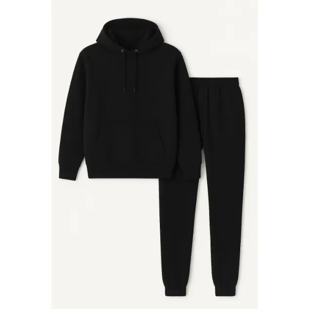 Cotton World Hoodie & Jogger Set (Black)