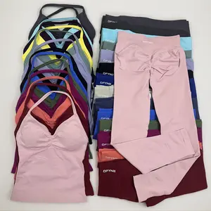 DFYNE Impact Scrunch Leggings Set for Women – Backless Tank Top & High Waisted Workout Set