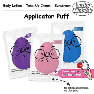 Large Soft Body Lotion Applicator Puff, Reusable No Mess Self Tanner Mitt, Streak-Free Sunscreen Body Makeup Sponge, Non-Absorbent Washable Beauty Applicator for Full Body Skin Care