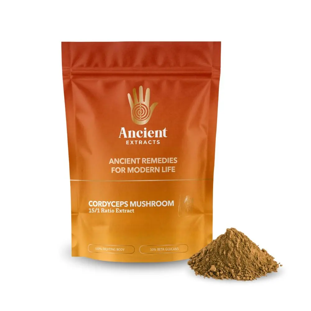 Cordyceps Mushroom Extract Powder - 30% Beta Glucans, Fruiting Bodies Only, 60g Pack, Energy Boost Health & Wellness Food Supplement, Nature
