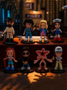 Stranger Things PVC Figure Set with Base, Fan Collection Toy Doll Gift (3.5 Inches), Series Essential Collectible for Kids