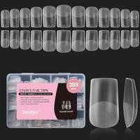 288pcs (Full Matte Nail Tips) Square Short 