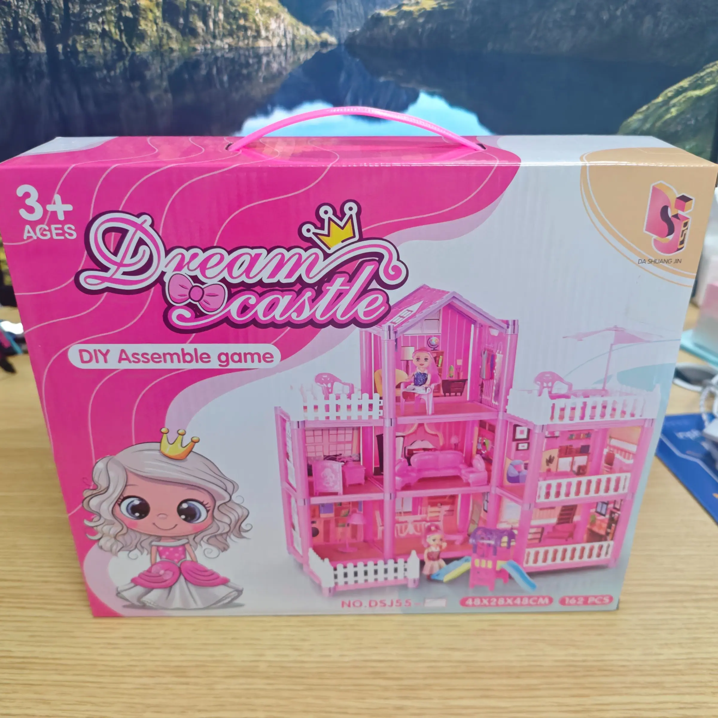 Building Block Villa Doll House, Princess Castle Toy Set, DIY Assembly Model, Kids' Birthday Gift, Educational Playset for Girls Aged 3+, Playhouse, Pretend Playhouse