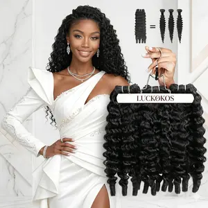 【LUCKOKOS】 Premium Burmese Curly 1-3 Bundles - Soft, Juicy Curls, Long Lasting,  Super Double Drawn, Thick Ends, Baddie Vibes protective Style, No Shedding.