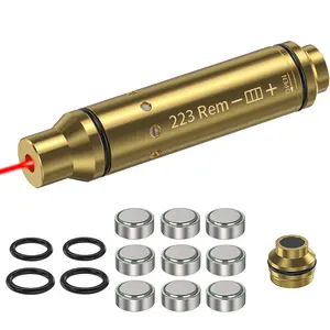 1PC 223rem 5.56 Laser Training Cartridges -  Laser Bullets for Dry Fire Training - Brass Finish for Durability - 9 Batteries Included - Aperture Aiming - Less Than 5mw Laser Power - Save money- Improve Shooting Ability