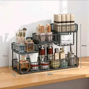 4-Tier Countertop Fruit and Vegetable Storage Rack with Sturdy Metal Wire Baskets
