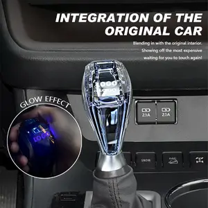 Luxury Crystal LED Gear Shift Lever Handle - Touch-Activated Multicolor Glowing Diamond-Cut Knob for Automatic Transmission, Premium Car Interior Decor Upgrade, Solar-Powered Winter Windshield Sticker, Long-Lasting Hidden Cricket Speed Sticker