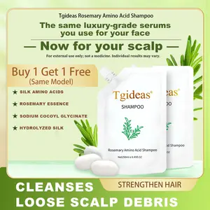 [mothersdaygift] Buy 1 Get 1 Free (Same Model) Tgideas Anti-Hair Fall Hair Loss Treatment Shampoo Oil Control Anti Dandruff Haircare Rosemary Zinc PCA Help Hair Growth Amino Acid Hydrolyzed Protein Repair Reduce Hair Loss Scalp Cleanser Conditioner 250ML