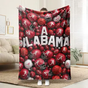 1 Comfortable Alabama Sports Collection Flannel Blanket Soft Printed Cooling Blanket Suitable All Year Round 100% Polyester Perfect Gift For Family And Friends