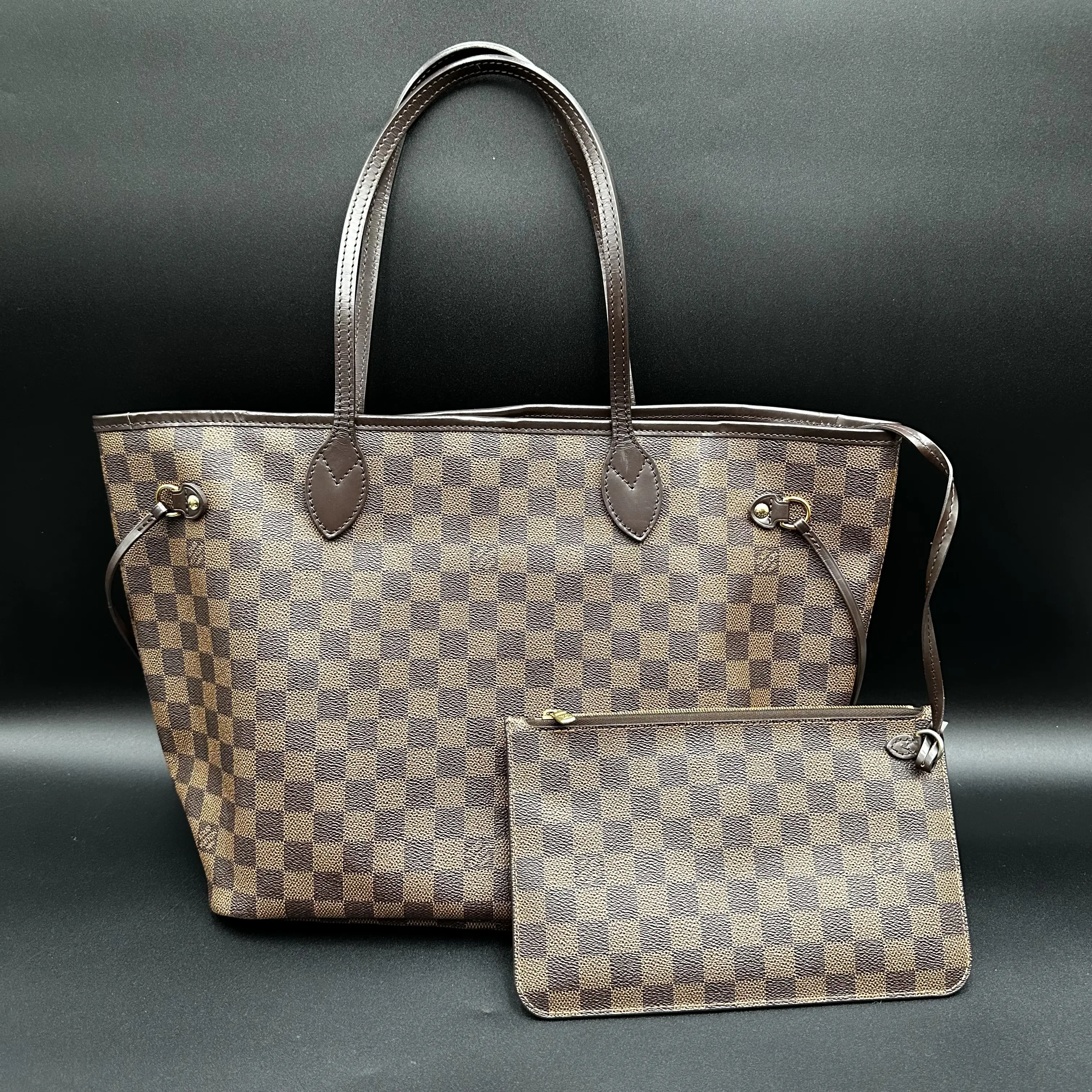 Pre-owned Louis Vuitton Coated canvas Tote Bags Neverfull Damier Ebene MM Tote
