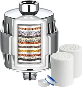 18 Stage Shower Filter Head for Hard Water, with 2 Cartridges, High Output Shower Water Filter to Remove Chemicals, Chlorine and Fluoride filtro ducha bath showerhead