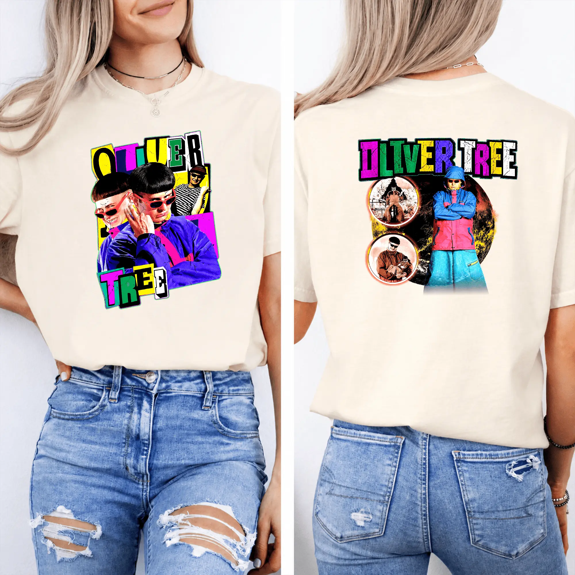 Oliv Tree Retro Vintage ed T-Shirt Oliv Tree Retro 90s Shirt Fan Shirt Graphic Unisex Y2k Clothing All-Purpose Cotton T-Shirt