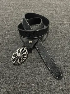 Men's Vintage Belt, Bohemian Style Faux Leather Belt with Retro Cutout Buckle, Unisex Y2K Fashion Belt for Jeans and Dresses