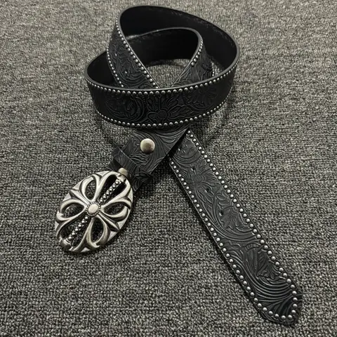 Men's Vintage Belt, Bohemian Style Faux Leather Belt with Retro Cutout Buckle, Unisex Y2K Fashion Belt for Jeans and Dresses, Boho Style Belt