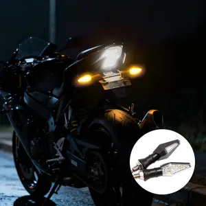 Motorcycle LED Turn Signal Lights Amber Flashing Light Blinker Turn Signal Lamps 12V Moto Indicator Lamp Motorcyle Lamp