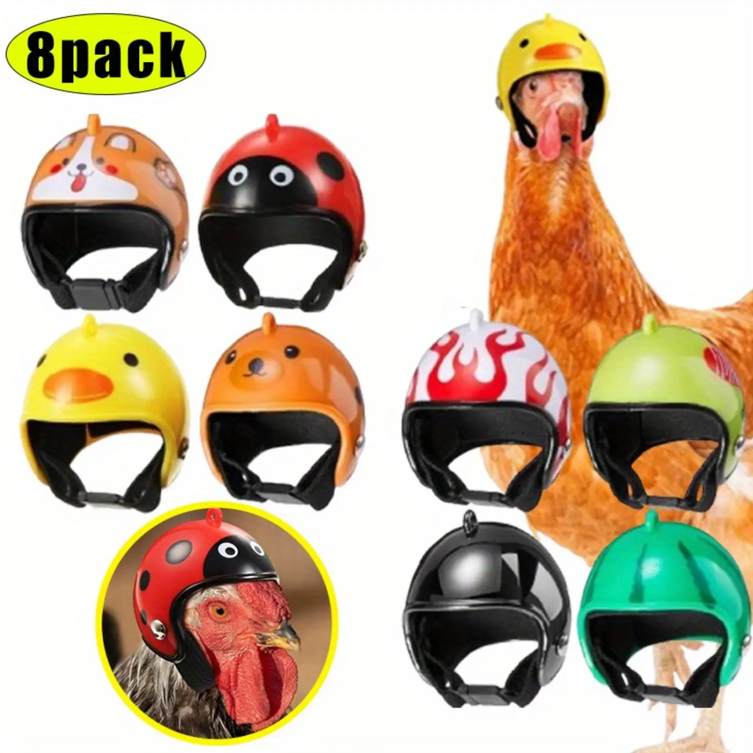 8Pcs PP Plastic Cartoon Small Pet Hard Hats, 1.57x1.77in Cosplay Safety Headwear with Adjustable Elastic Band, Sun Protection Head Injury Guard for Halloween, Christmas Parties - Home Improvement Building Supplies