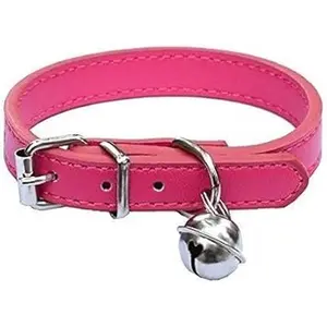 New Pink Leather Pet Collars for Cats,Baby Puppy Dog,Adjustable 8"-10.5" Kitten Collar with Bell