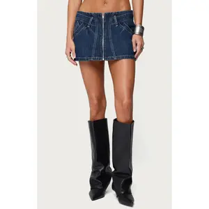 Edikted Women's Sharlo Zip Up Denim Mini Skirt - Multicolor