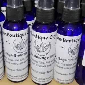 Protection Sage Spray Smokeless Smudging 2oz spray clears Negativity Evil Eye Bad Juju DragonsBlood and more Scent Aroma Fragrance Freshener