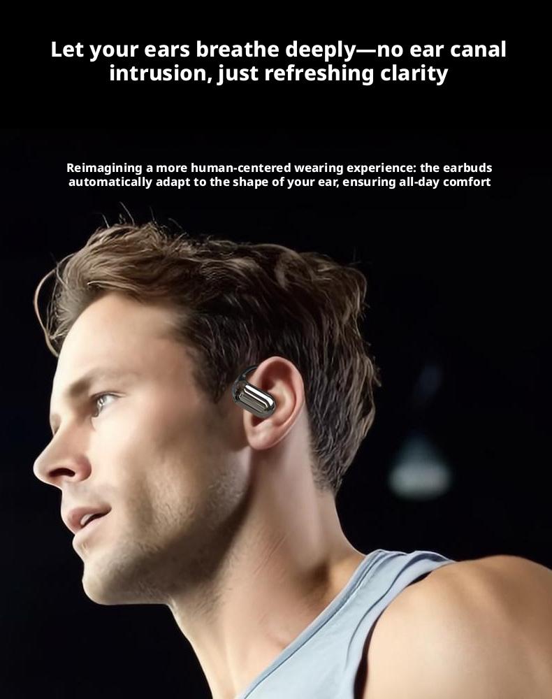 2026 Open Ear Bluetooth Headphones, LED Digital Display, DT5.0 Directional Sound, 13mm Dynamic Driver, 75H Playtime, Over-Ear Wireless Earbuds for Sports/Running