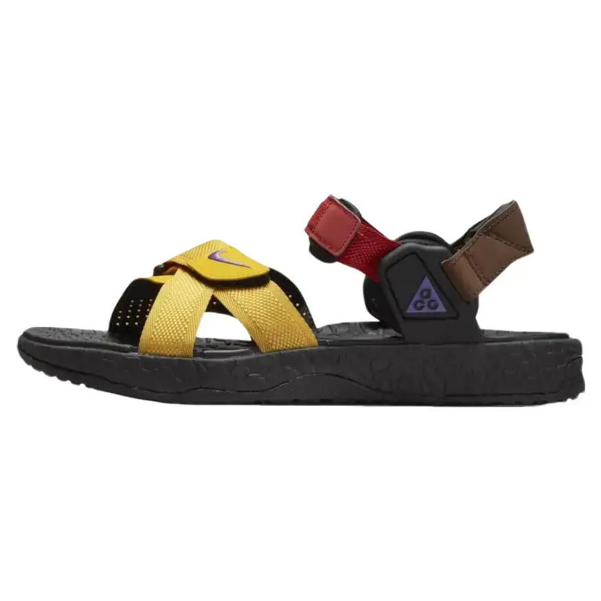 Nike ACG Air Deschutz+ Men's Outdoor Sneakers - Bold Solar Flare Cinnabar, Adjustable Straps, Adventure-Ready, Cushioned Footbed, Lightweight, Traction Outsole, Functional Performance, no