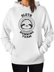 Tstars Sloth Running Team Hoodie Novelty Gifts for Women Funny Sweatshirts Hoodies