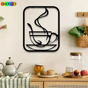 1pc Steaming Coffee Cup Metal Wall Art, Coffee Mug with Saucer Wall Sculptures Mural, Intricate Craftsmanship, Perfect for Housewarming, Christmas Decor, Perfect for Kitchen Coffee Shop Living Room Decor, Ideal Gift for Coffee Enthusiasts.