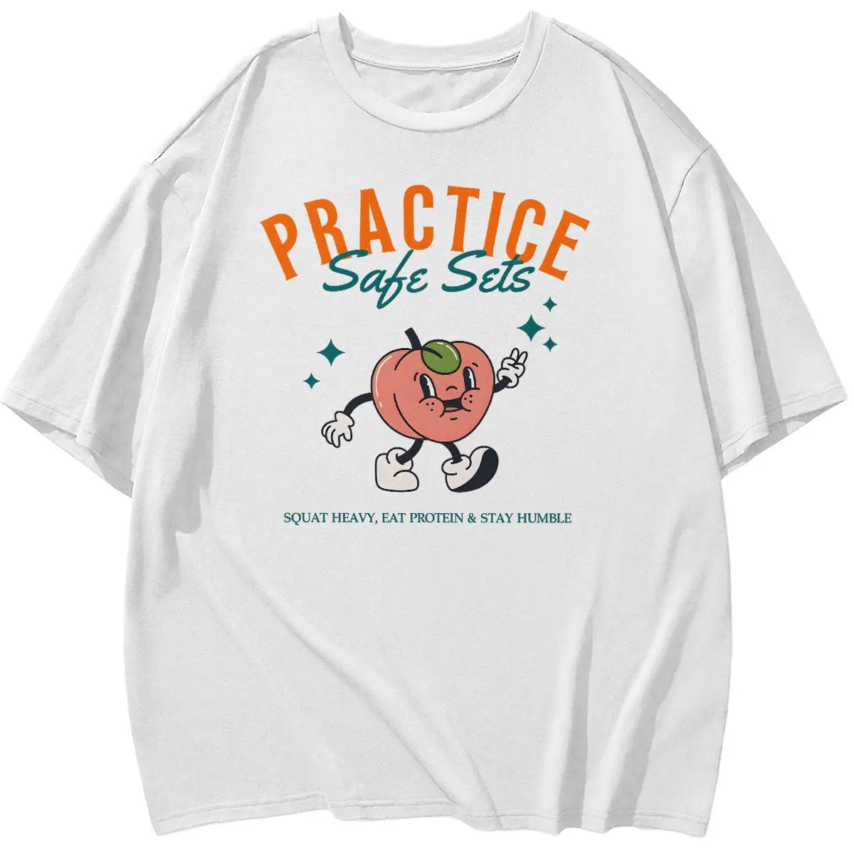 Vintage Pump Cover Gym Shirt - Oversized Fitness Workout Tee, Gildan 5000 Graphic Peach Pump Design t0121Father's Day Gift