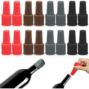 16Pcs Wine Seal Stopper, Elastic Wine Stopper Reusable Sparkling Wine Bottle Stopper, Keep-Wine-Fresh Sparkling Wine Bottle Stopper for Home Beer Champagne