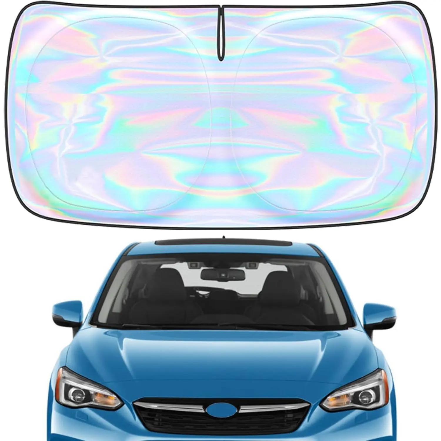 Windshield Sun Shade for Subaru Impreza 2015-2025 2026-4 Layers Sunshade Compatible with Subaru Impreza Foldable Front Window Sunshade Sun Visor Protector Block UV Rays Keep Your Car Cooler