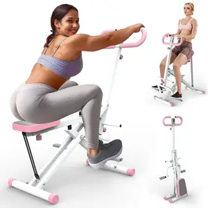 SAYGOGO Squat Workout Machine for Home Fitness, Rodeo Core Exercise Machine, 260lbs Foldable Adjustable 4 Resistance Bands,Ride & Rowing Machine for Botty Glutes Butt Thighs,Ab Back/Leg Press Hip Thrust