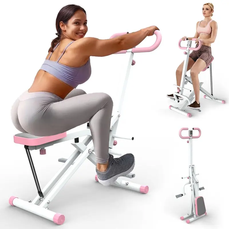 SAYGOGO Compact Foldable Squat Machine - Home Workout Equipment, 260lbs Capacity, 4 Resistance Bands, Adjustable Height & Size, Anti-Slip Surface, Functional Strength Training for Glutes Thighs Hips