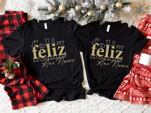 Feliz Ano Nuevo Shirt, Mexican Christmas T-shirt, Feliz Navidad Tee, Christmas Family Matching Shirts, X-mas Family Gathering Tees, Merry Christmas 2023 Shirt