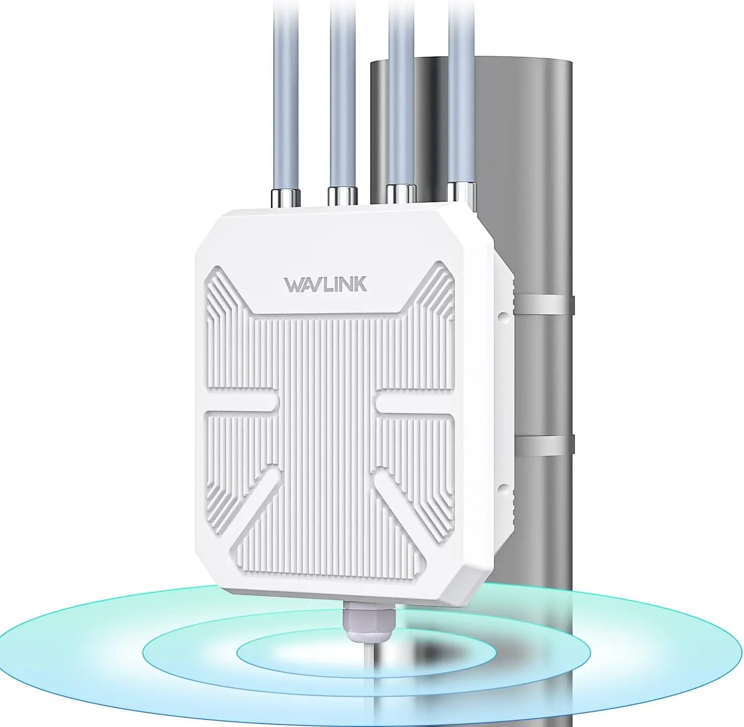 WAVLINK AX1800 Outdoor WiFi Repeater Extender, 1800Mbps Dual Band Wireless Signal Repeater, IP67 Weatherproof Range Extender with 4x8dBi Antennas & PoE Support for Farm, Courtyard,