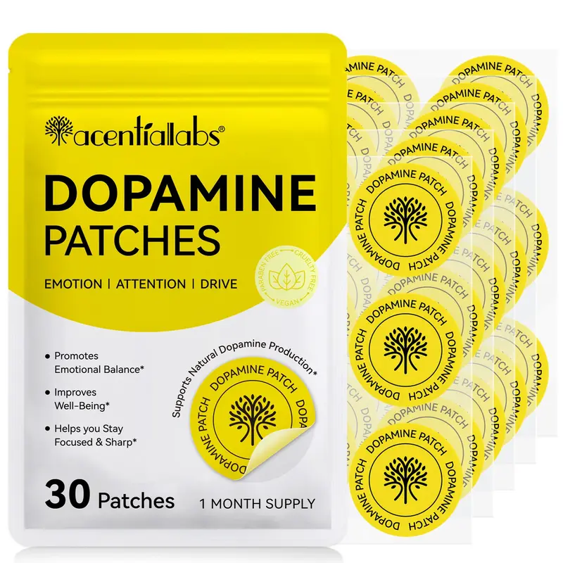 Acentiallabs Dopamine Patches 30pcs/bag, Plant-Based Formula, Skin Care Patches, Natural Ingredients, Moisturizing & Nourishing, Moisturizer, Skin Nourishment, Gentle, Hydrating, Hydrate, Moisturize, Moisture