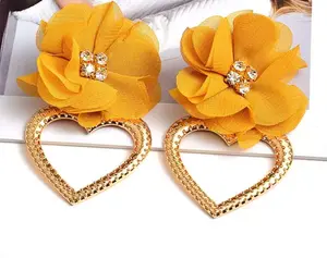 Lily - Mustard Yellow Rose Earrings
