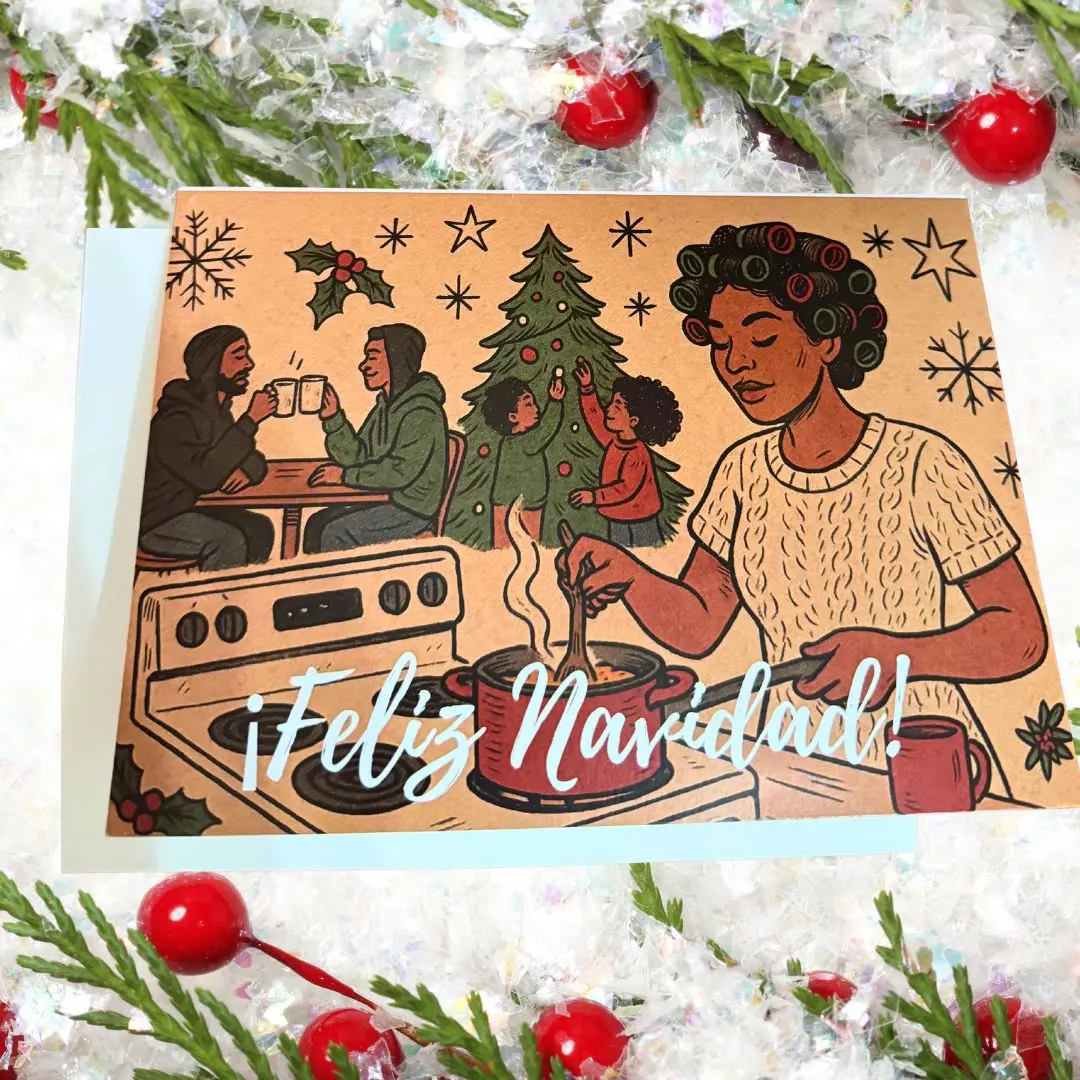 Dominican Holiday Card - Small Batch, Limited Edition, Latina-Owned, Made con Amor, Cultura Latina, Tarjetas de Navidad
