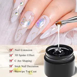 OsNailmall 8g Nail Art Hard Sealing Layer Extension Nail Gel, Sticky Drill Diamond Glue, No-Wash 4-In-1 Functional Gel for Nails