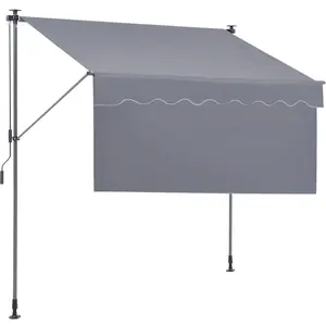 VEVOR Manual Retractable Awning, 78 Outdoor Retractable Patio Awning Sunshade Shelter, Adjustable Patio Door Window Awning Canopy with 39 Sun Shade Curtain for Backyard, Garden, Balcony