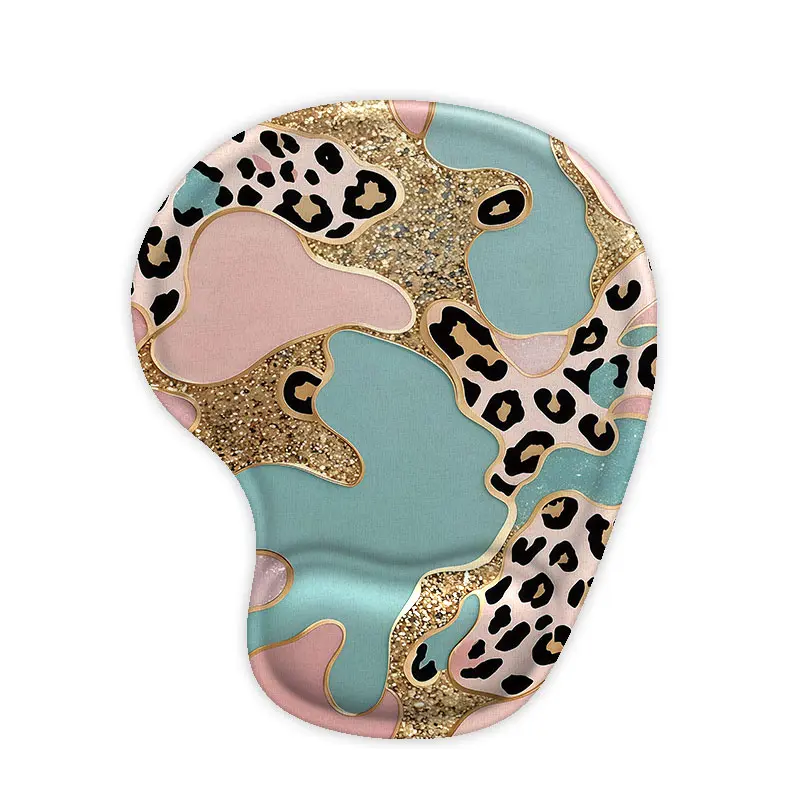 Ergonomic Wrist Rest Computer Mouse Pad with Leopard Print Design, Comfortable Support for Desk Use, Ideal for Home Office Gaming, Universal Mouse Pad, Desktop Accessory