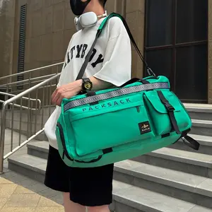 Unisex Travel Backpack - Large Capacity, Gray with Black Accents | Independent Shoe Compartment, Luggage Sleeve, Hidden Shoulder Strap for Gym and Travel