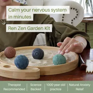 ENSO SENSORY Zen Garden Kit - 12” Sand Tray Therapy for Mindfulness & Meditation | Stress Relief Sensory Tool for Focus & Emotional Wellness | Meditation Gift