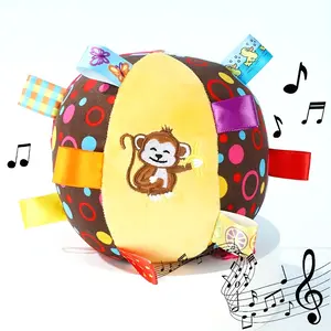 Interactive Ball Dog Toy for Aggressive Chewers, Stress Relief Sound, Durable Plush Handle, Bell Pet Toy, Pet Supplies