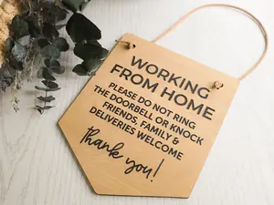 Working From Home Hanging Door Sign Working From Home Hanging Door Sign