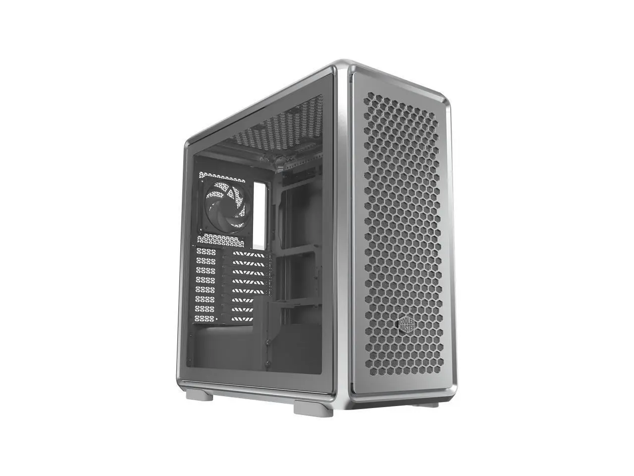Cooler Master MasterFrame 600 Silver FreeForm FineMesh Airflow ATX Mid-Tower Case, Aluminum Frame, Magnetic Side Panels, Customizable Internal, 410mm GPU Max, 420mm AIO Max, Type C, Tempered Glass