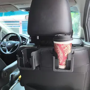 2-Piece Car Organizer Set, Multi-Functional Cup Holder & Hook, Seat Back Storage Rack, Fits Most Cars, Drink Bag, Trash Bag, Glasses Holder, Universal Cup Holder