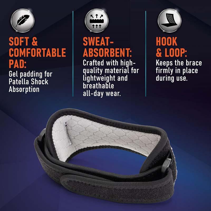 Knee Strap for Knee Pain Relief,Patella Band for Basketball, Jumpers Knee, Tendonitis, Running, Hiking, Soccer, Osgood Schlatter